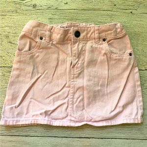 Girls pink denim like skirt size 6